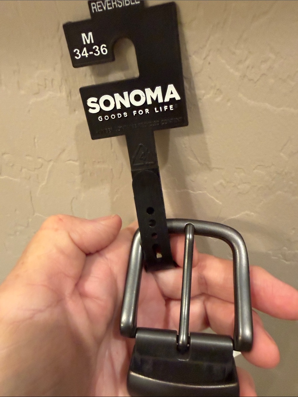 SONOMA Black Reversible Men's Belt with Gunmetal Buckle